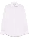 Brunello Cucinelli Men Linen Easy Fit Shirt With Spread Collar In Beige