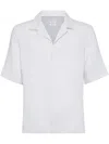 Brunello Cucinelli Short Sleeve Shirt In Beige