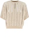 Brunello Cucinelli Sweater In Beige+stracciatella+seashell