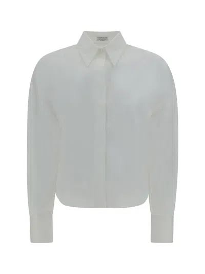 Brunello Cucinelli Shirt In Bianco