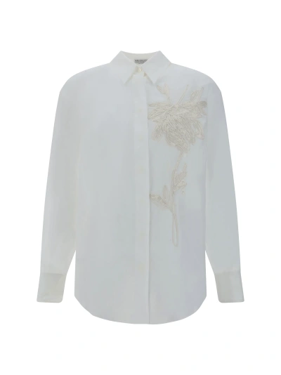 Brunello Cucinelli Shirt In Bianco Ottico