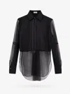 Brunello Cucinelli Semi-sheer Button-up Shirt In Black