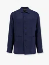 Brunello Cucinelli Herringbone Patterned Cotton-blend Flannel Shirt In Blue