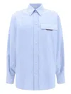 Brunello Cucinelli Shirt With Jewel Embellished Pocket In Blue