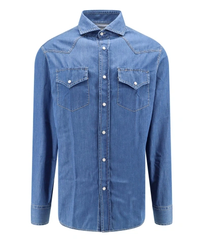 Brunello Cucinelli Shirt In Blue