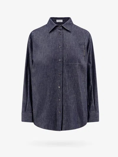Brunello Cucinelli Shirt In Blue