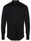 Brunello Cucinelli Spread-collar Jersey Shirt In Blue