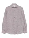Brunello Cucinelli Linen Shirt In Brown