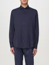 Brunello Cucinelli Herringbone Patterned Cotton-blend Flannel Shirt In Blue