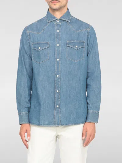BRUNELLO CUCINELLI SHIRT BRUNELLO CUCINELLI MEN COLOR BLUE,H46232009