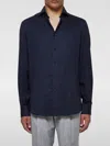 Brunello Cucinelli Patterned-jacquard Long-sleeve Shirt In Blau