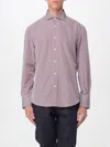 Brunello Cucinelli Man Shirt Burgundy Size M Cotton In Pattern