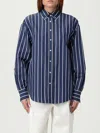 Brunello Cucinelli Striped Button-fastening Shirt In Blue