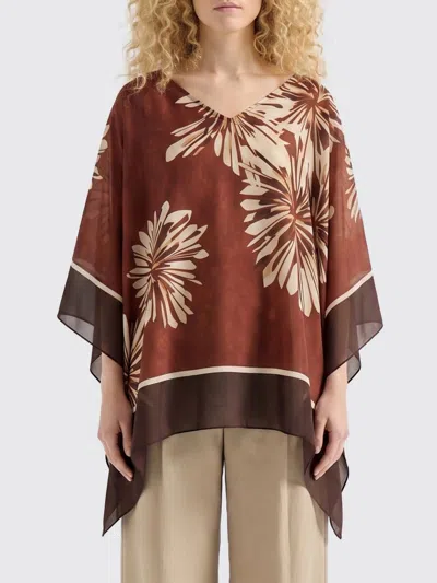 Brunello Cucinelli Floral-print Silk Twill Tunic In Brown
