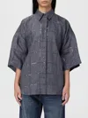 Brunello Cucinelli Sequin Applique Checked Collared Shirt In Gray