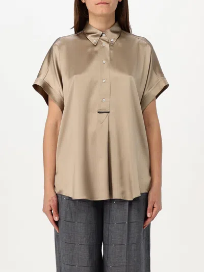 BRUNELLO CUCINELLI SHIRT BRUNELLO CUCINELLI WOMAN COLOR KAKI,G72445030