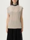 Brunello Cucinelli Top Silver Beige In Neutral