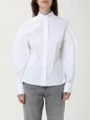 Brunello Cucinelli Stretch Cotton Poplin Shirt With Shiny Collar Detail Clothing In White