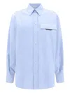 Brunello Cucinelli Shirt With Jewel Embellished Pocket In Blue