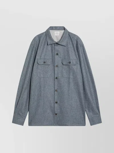 BRUNELLO CUCINELLI SHIRT CLOUD WOOL CHEST POCKETS