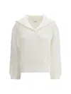 Brunello Cucinelli Women Sparkling Net Cotton Hooded Cardigan In White