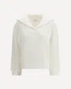 Brunello Cucinelli Women Sparkling Net Cotton Hooded Cardigan In White