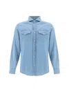 Brunello Cucinelli Buttoned Long-sleeved Shirt In Denim Chiarissimo+198