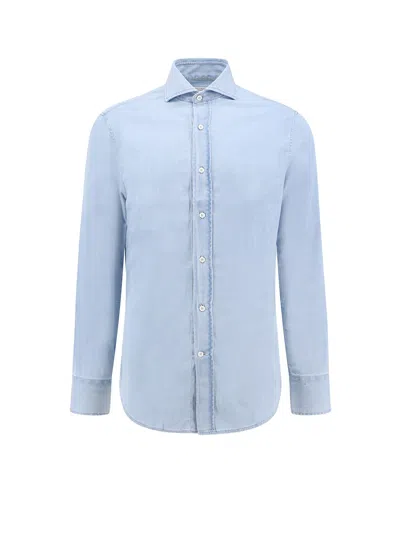 Brunello Cucinelli Shirt In Denim Chiarissimo