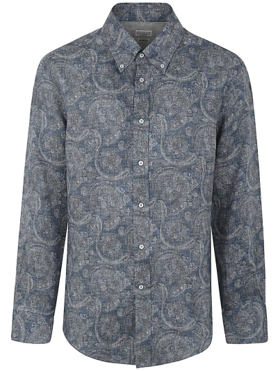 Brunello Cucinelli Shirt In Denim Cigar