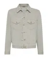 Brunello Cucinelli Structured Denim Jacket With Soft Finish In Gray