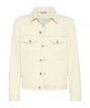 Brunello Cucinelli Classic White Denim Jacket For Men In White