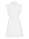 Brunello Cucinelli Mini Chemisier Dress With Monili In White
