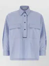 Brunello Cucinelli Shirt Featuring Collared Neck And Pockets In Blue