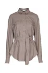 Brunello Cucinelli Checked Virgin Wool Overshirt In Gray