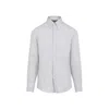 Brunello Cucinelli Grey Linen Shirt With Classic Button-down Collar In Grey
