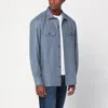Brunello Cucinelli Shirt Cloud Wool Chest Pockets In Blue