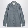 Brunello Cucinelli Shirt Cloud Wool Chest Pockets In Gray