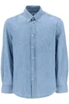 Brunello Cucinelli Cotton-chambray Shirt In Blue