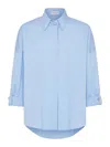 Brunello Cucinelli Poplin Shirt In Blue