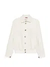 Brunello Cucinelli Hopsack Jacket Long Sleeves Patch Pockets In White