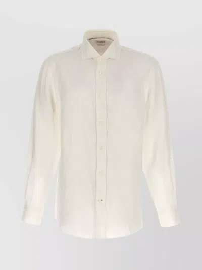 Brunello Cucinelli Shirt Linen Collar Button-down In White