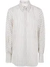 Brunello Cucinelli Women's Shirt | Size Small | Mh776mg206 In Salgemma White Black