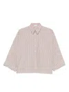 Brunello Cucinelli Striped Button Shirt In Neutral