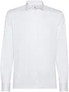 Brunello Cucinelli Shirt-sleeved Cotton-blend Polo Shirt In White