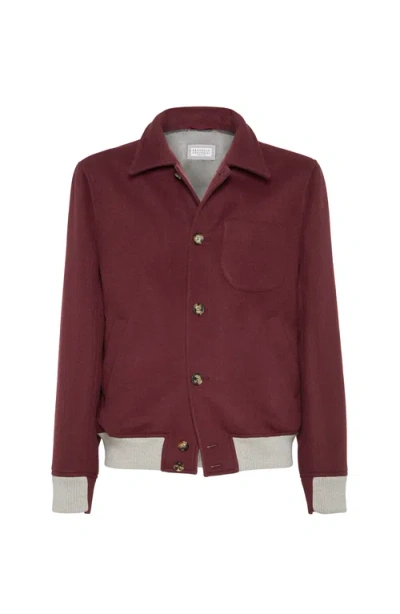 BRUNELLO CUCINELLI BRUNELLO CUCINELLI SHIRT-STYLE BOMBER JACKET