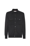 Brunello Cucinelli Buttoned Patch-pocket Cardigan In Gray