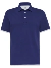 BRUNELLO CUCINELLI SHIRT-STYLE COLLAR POLO WITH FAUX-LAYERING