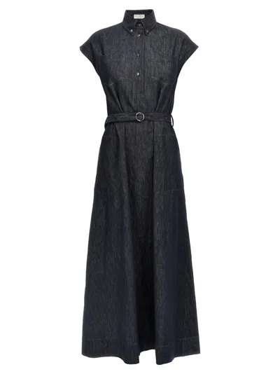 Brunello Cucinelli Shirt-style Cotton Denim Maxi Dress