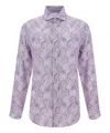 Brunello Cucinelli Linen Shirt Paisley Pattern In Violet