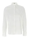 Brunello Cucinelli White Shirt With Pointed Collar And Monil Detail On The Collar In Cotton Blend Woman In White